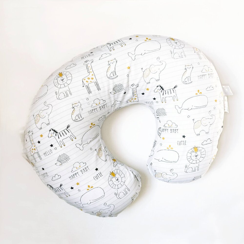 Boppy Nursing Pillow, White/Animal Print